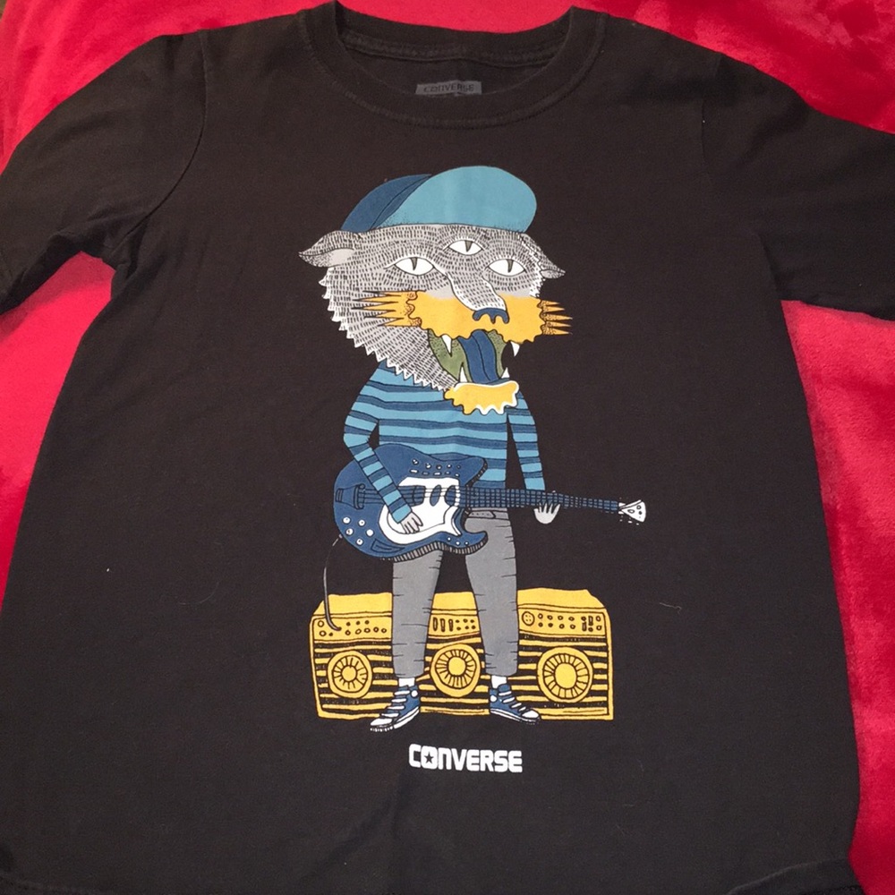Converse Boys Black Rock Fox Tee 🦊 🎸